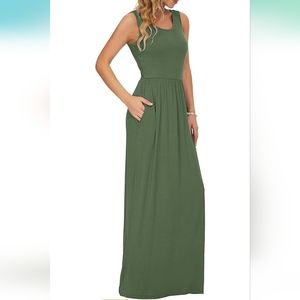Sleeveless Casual Maxi Dress with Pockets